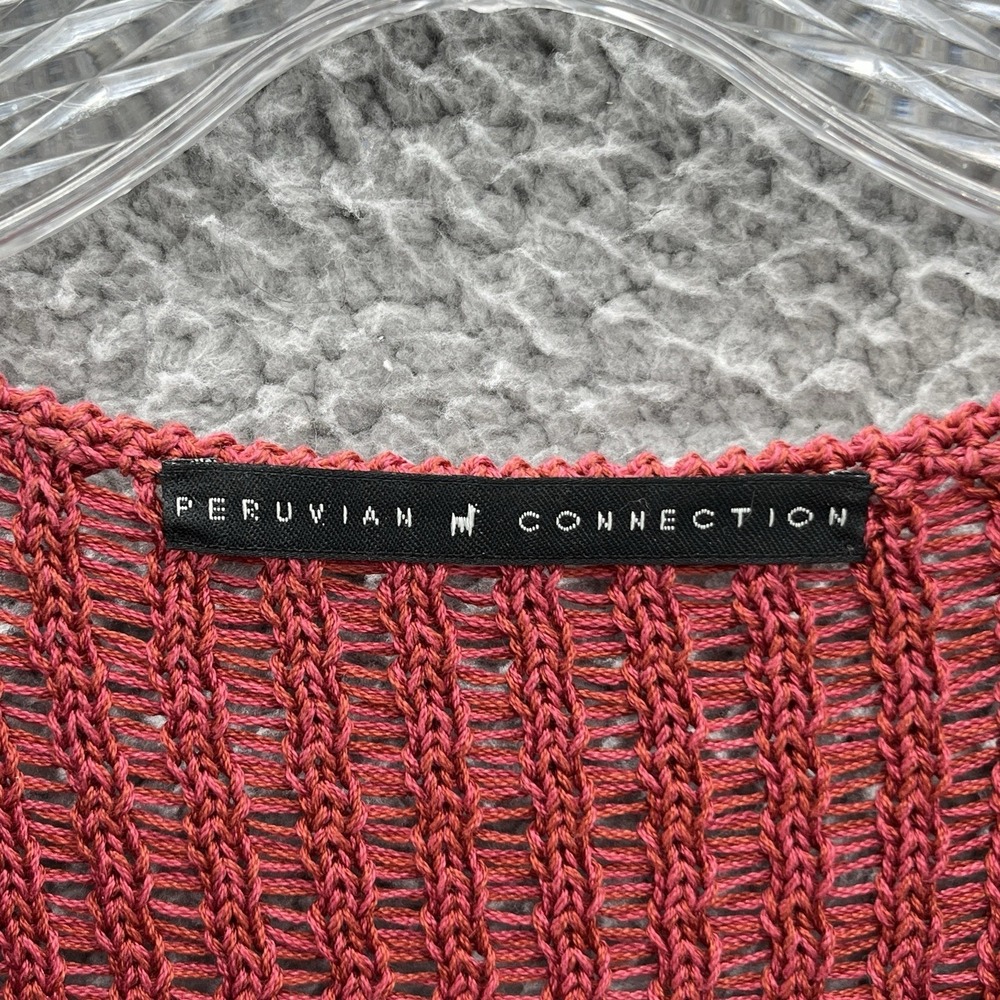 Peruvian Connection Sweater Small Rust Orange Pim… - image 3